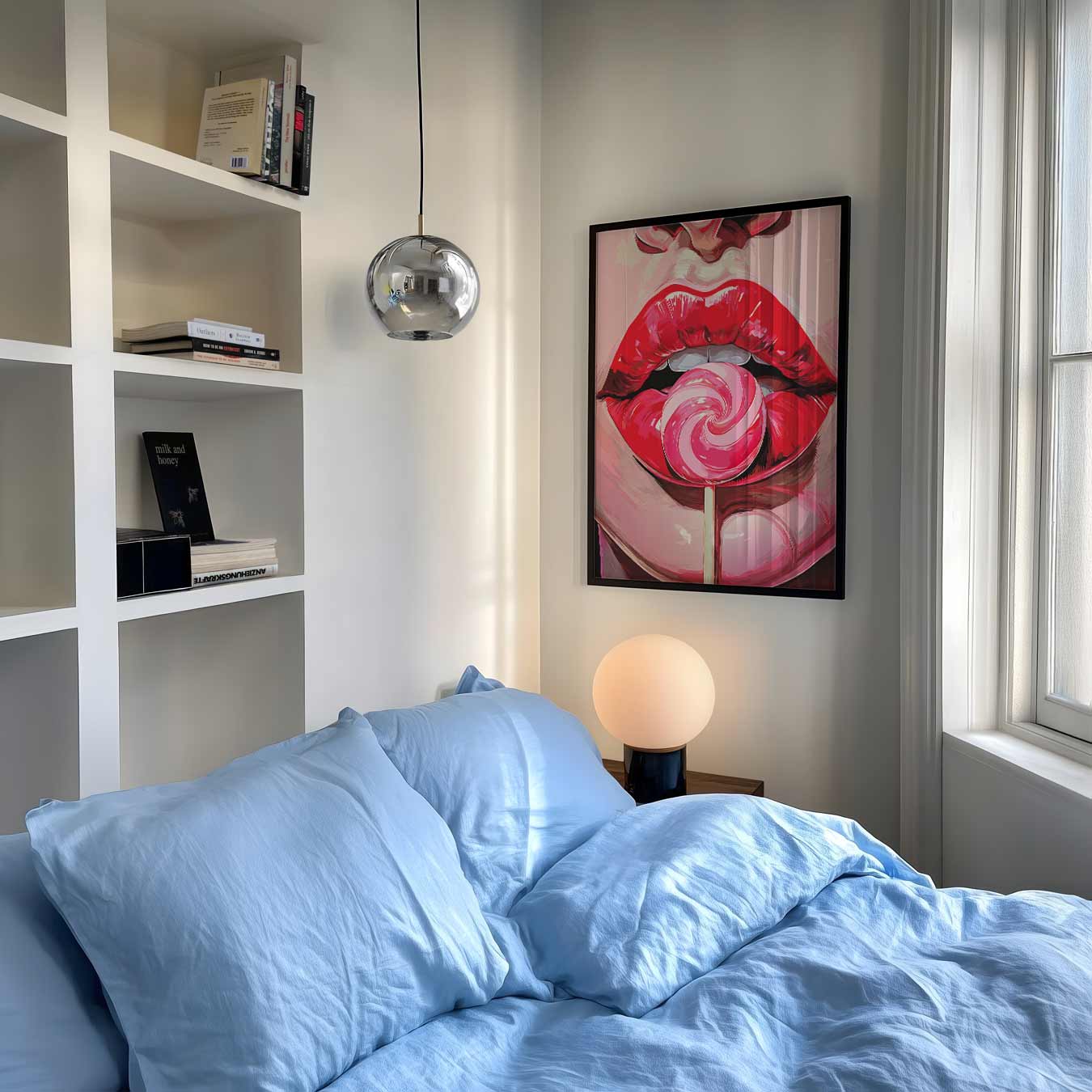 Pop Art Lippen met Lolly Poster-WallArtistic