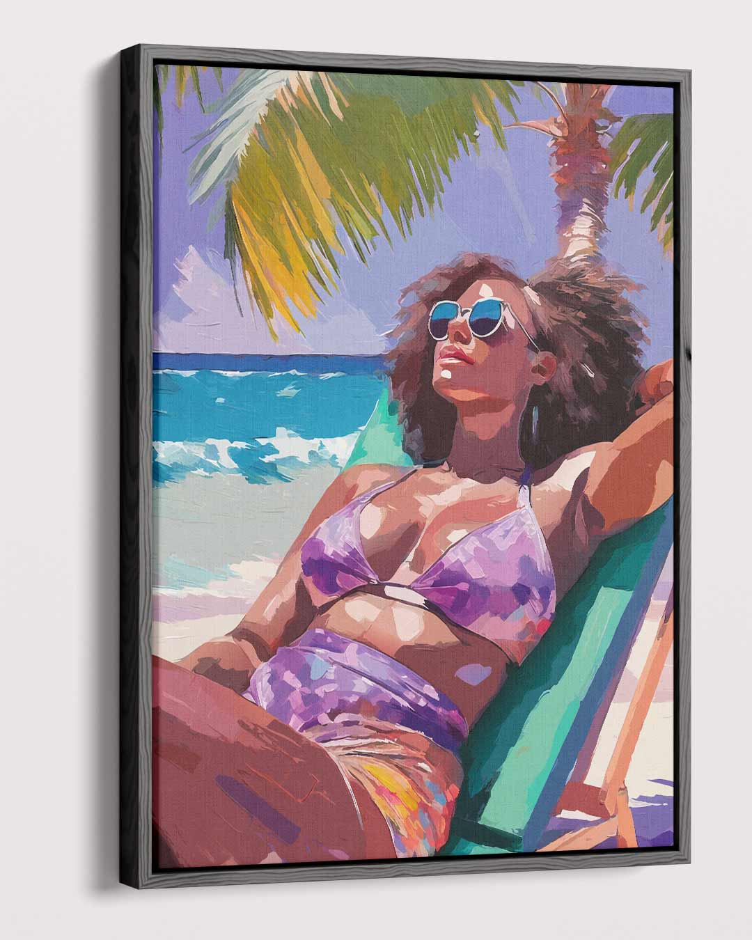 Zomers Genieten op het Strand Kunstwerk-canvas-dibond-plexiglas-wanddecoratie-WallArtistic