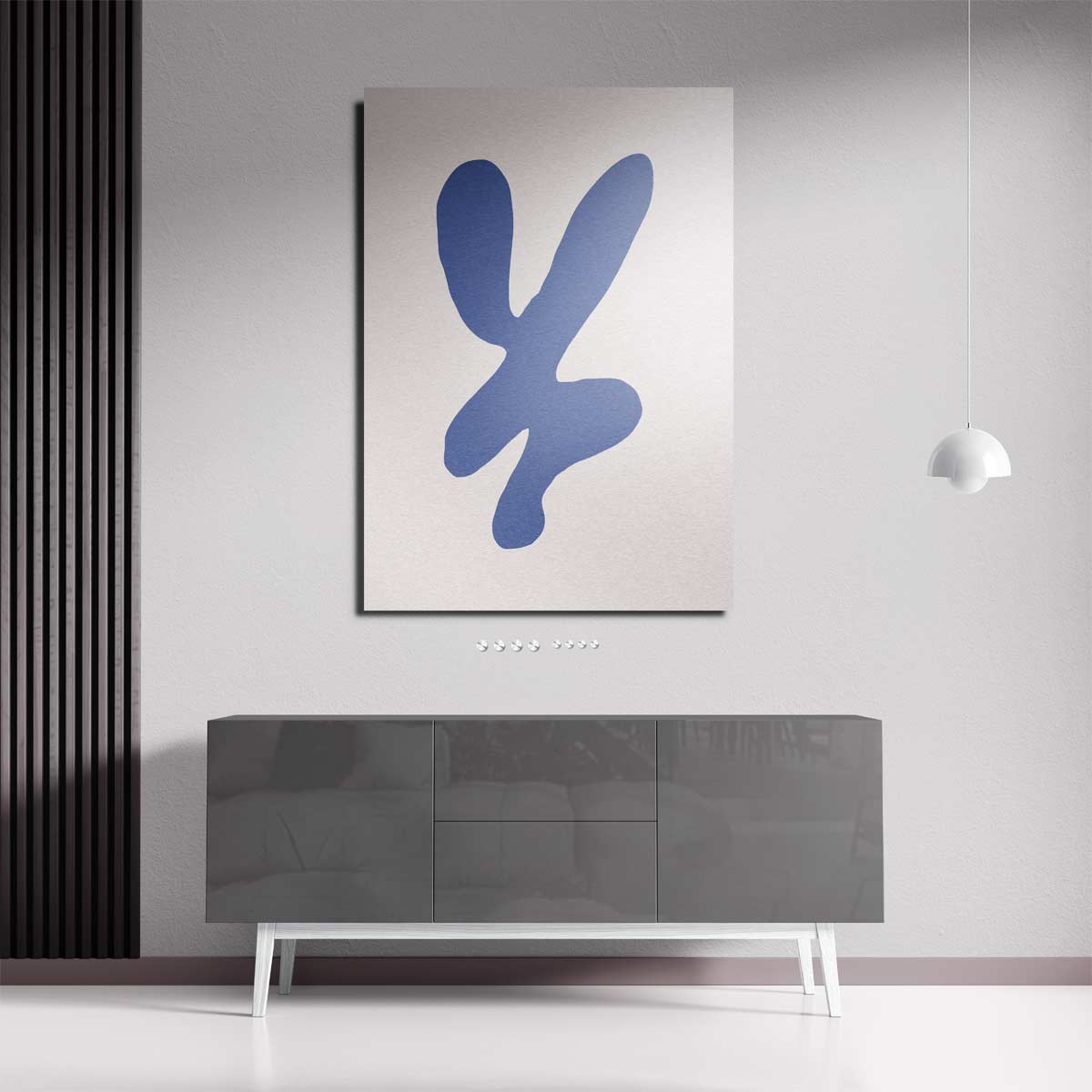 Abstracte Blauwe Vormen Kunstwerk-canvas-dibond-plexiglas-wanddecoratie-WallArtistic