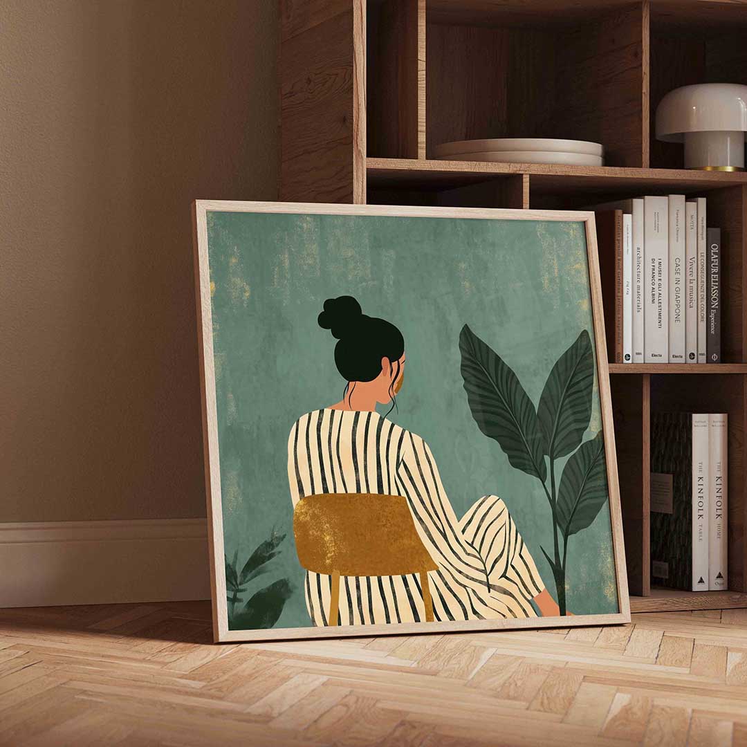 Vrouw met plant Poster