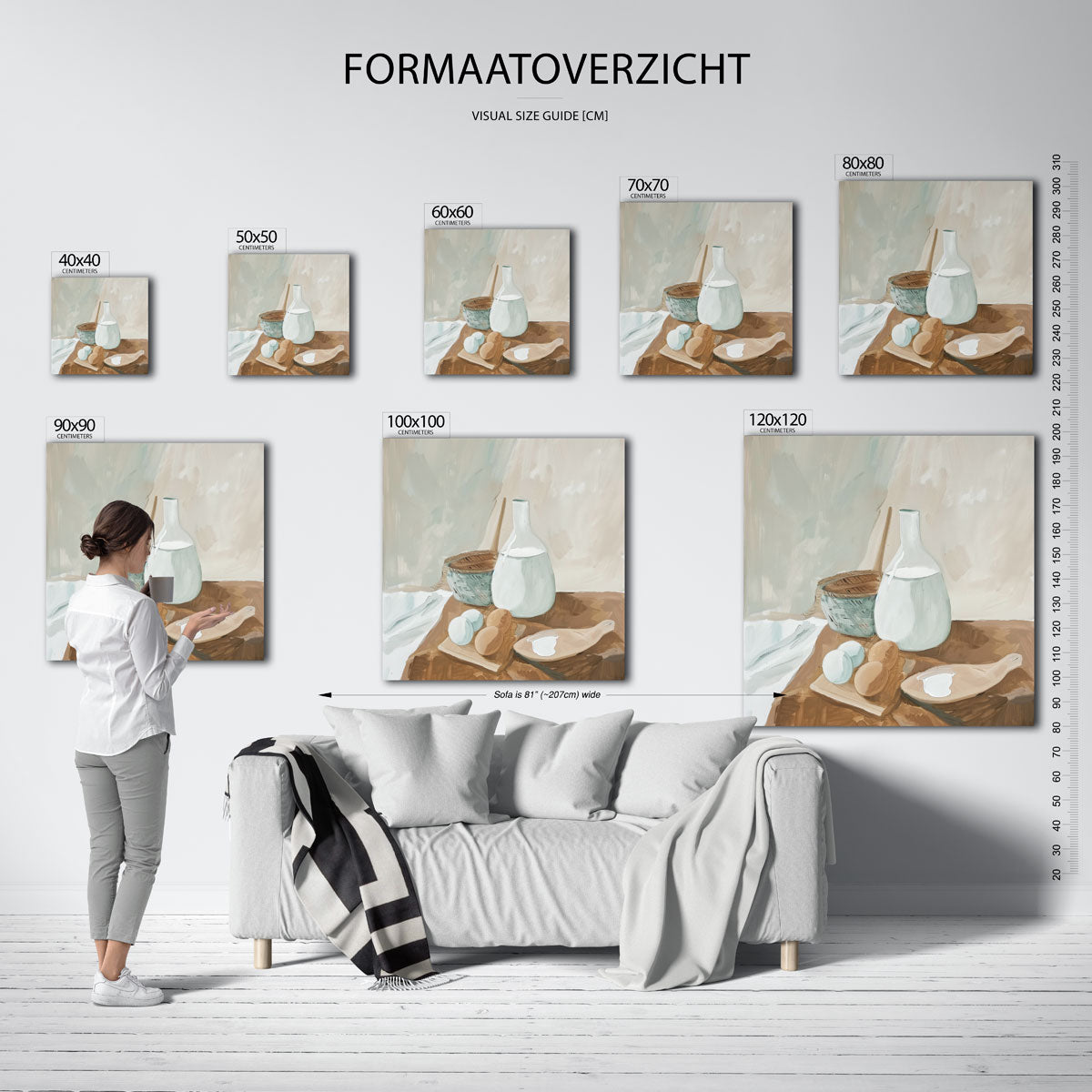 Stilleven met eieren en melk Poster