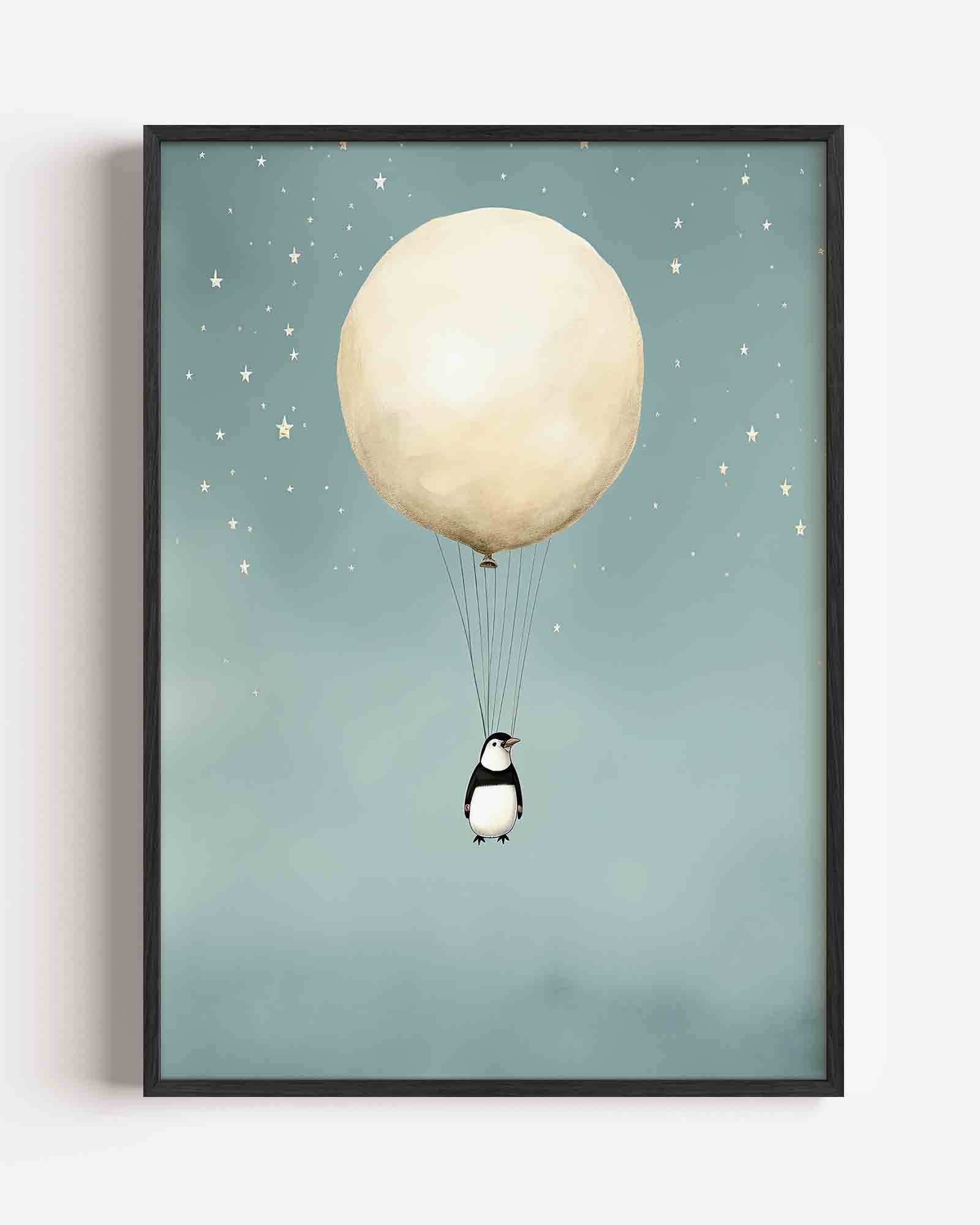Pinguïn met ballon Poster