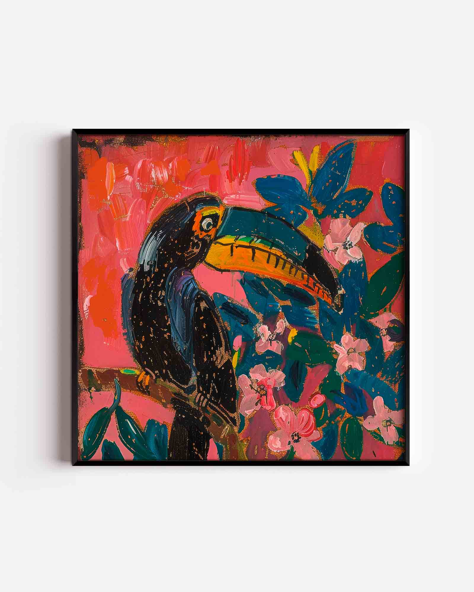 Toekan en bloemen Poster