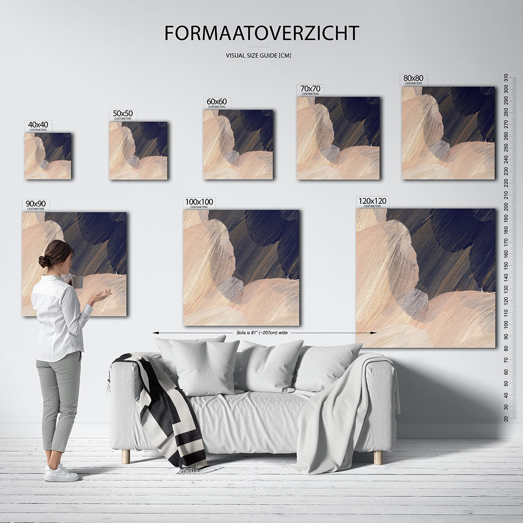 Organische borstelvegen Kunstwerk
