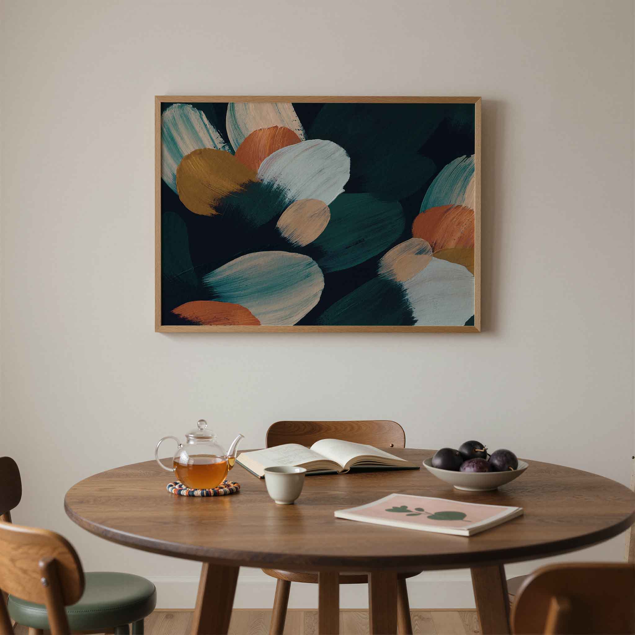 Abstracte penseelstreken Poster