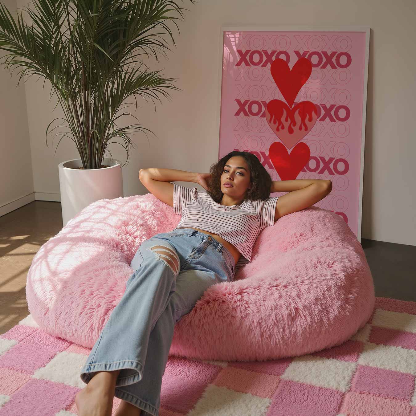 Liefdevolle XOXO Hartjes Poster-WallArtistic