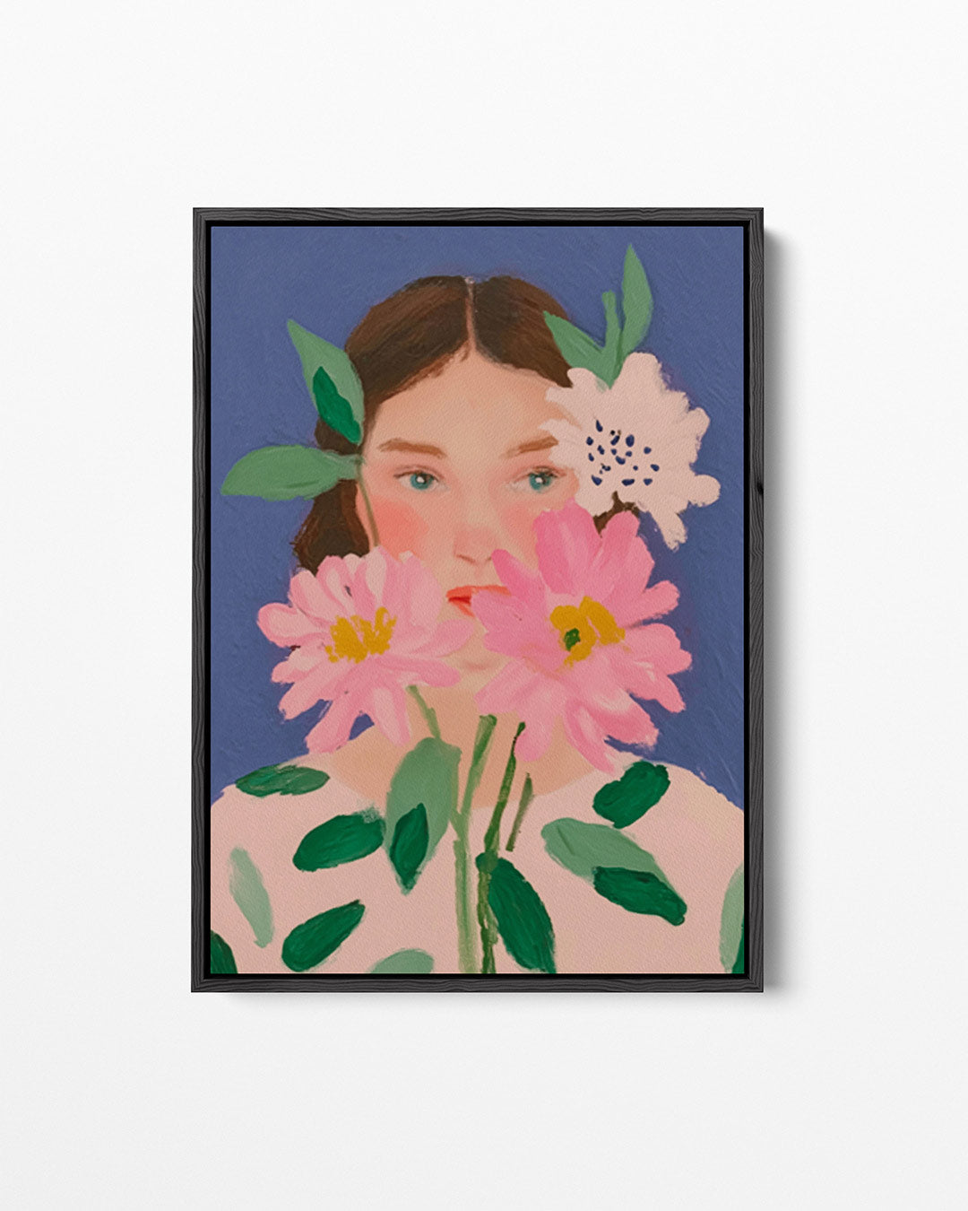 Bloemrijke portret Kunstwerk