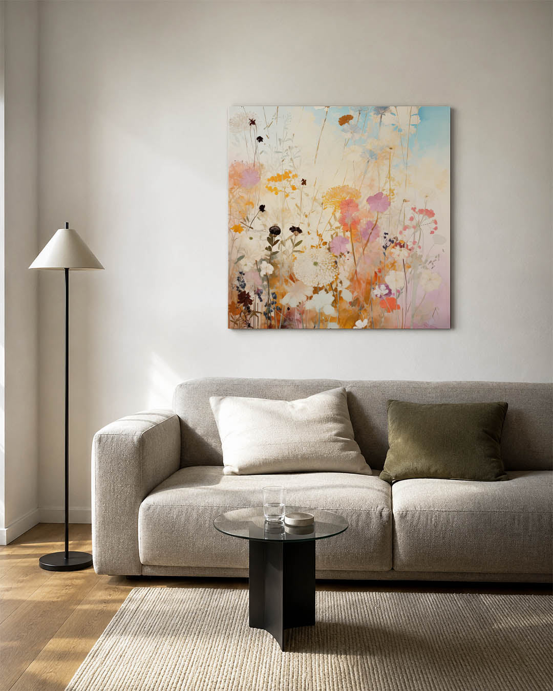 Bloemen in zachte tinten Kunstwerk