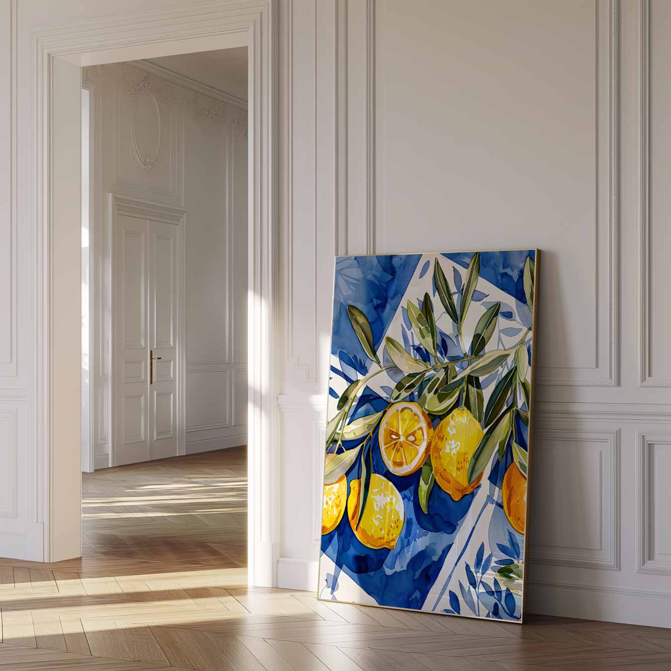 Verfrissende Zomer Citroen Kunstposter-WallArtistic
