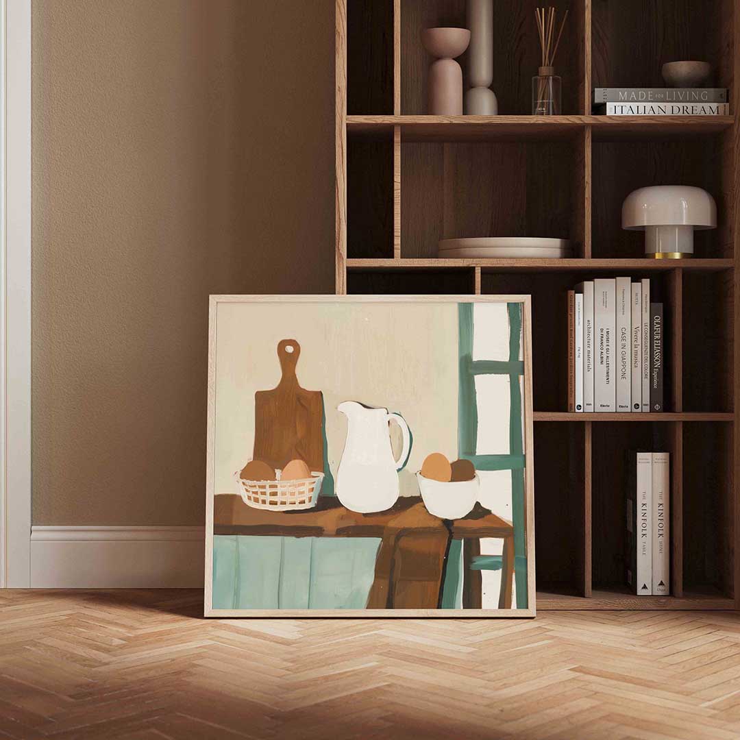 Stilleven met kan en eieren Poster