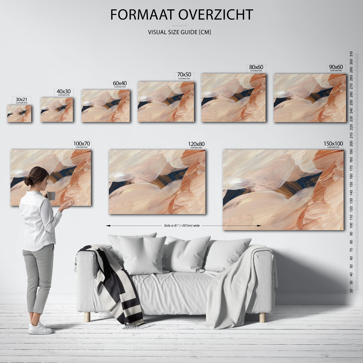 Abstracte penseelstreken Poster