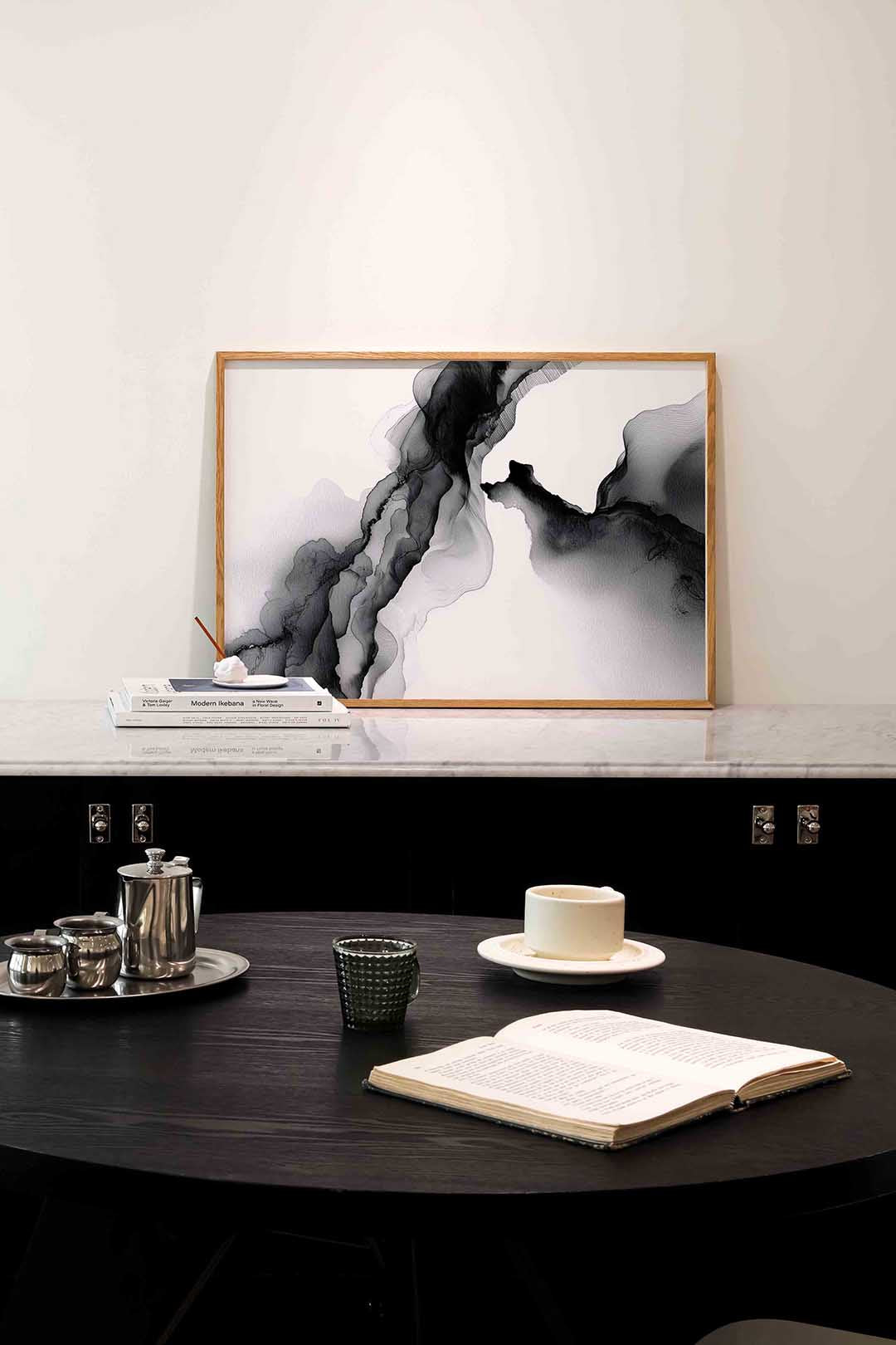Abstracte zwarte vormen Poster