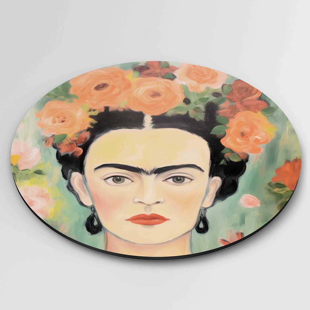 Portret met bloemen Muurcirkel