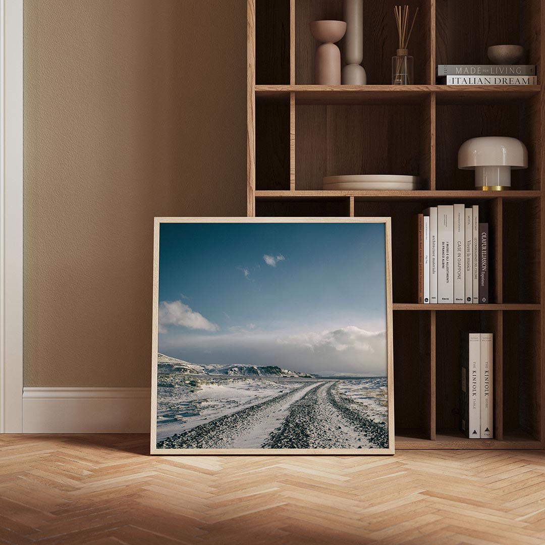 Winterse bergweg Poster