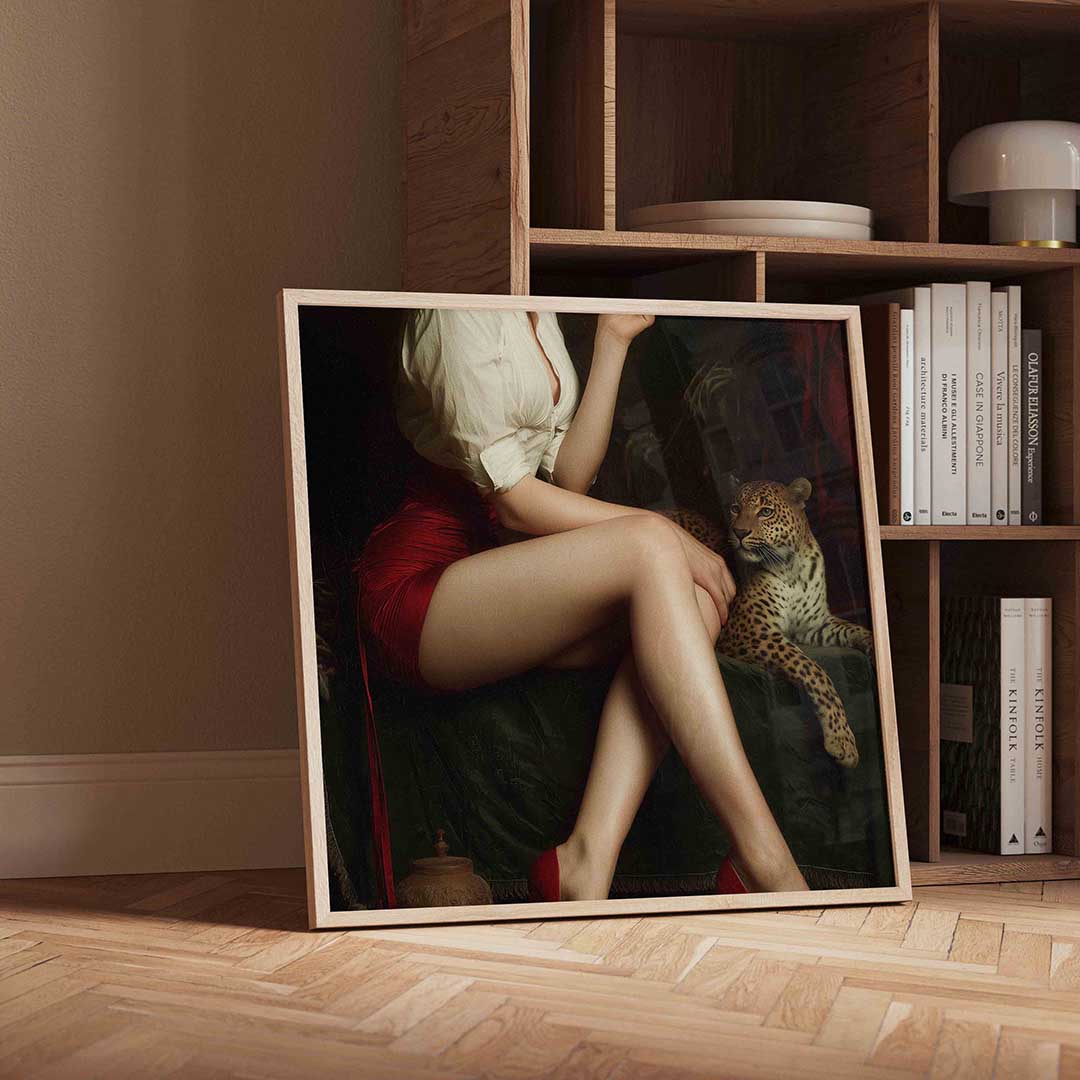 Vrouw met luipaard Poster