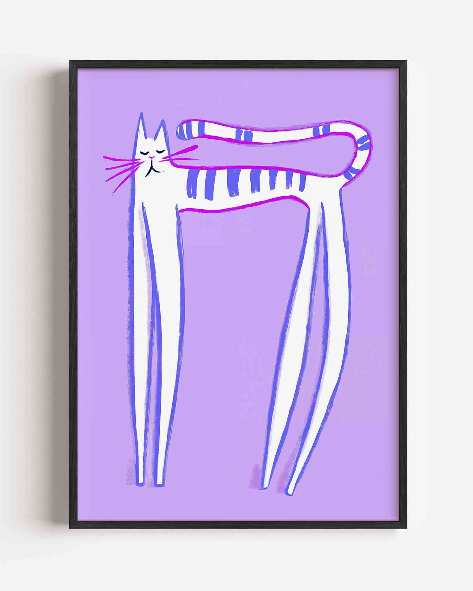 Lange kat Poster