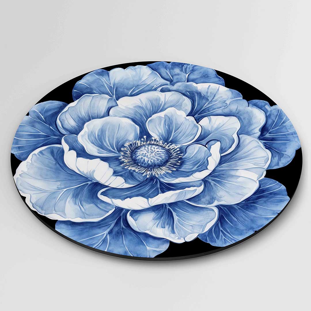 Blauwe bloem Muurcirkel