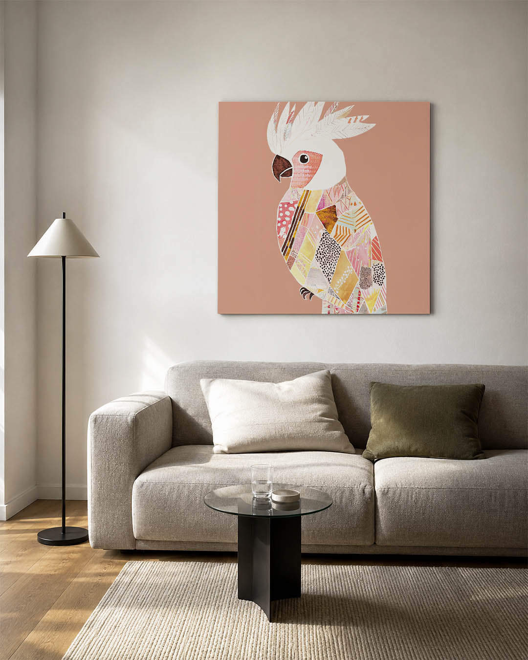 Vrolijke vogel collage Kunstwerk