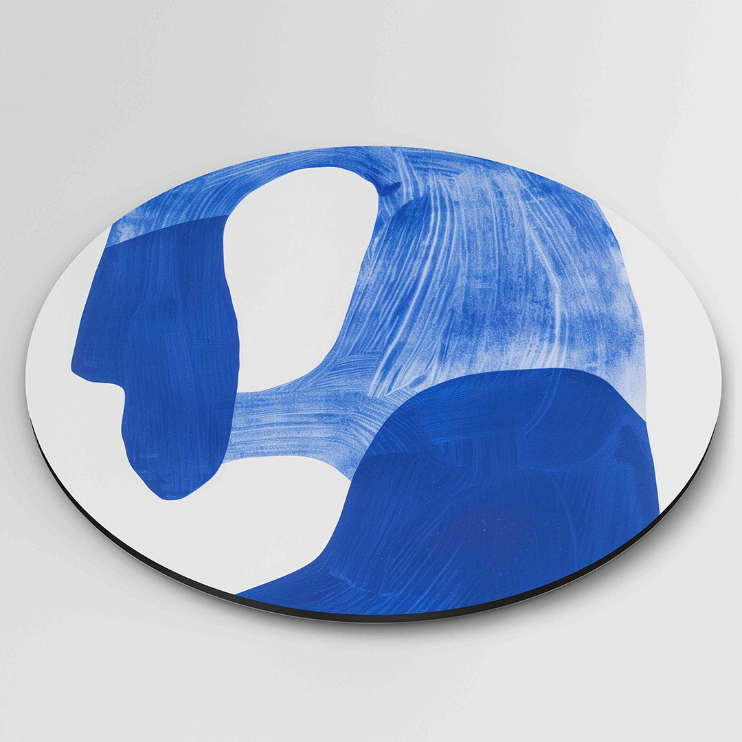 Abstracte blauwe vormen Muurcirkel