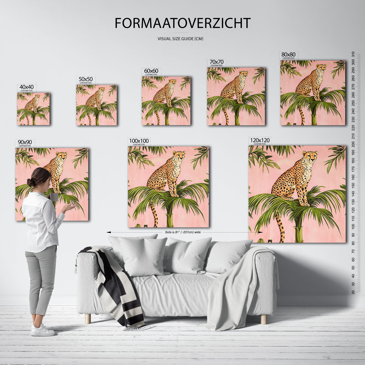Luipaard op palm Poster