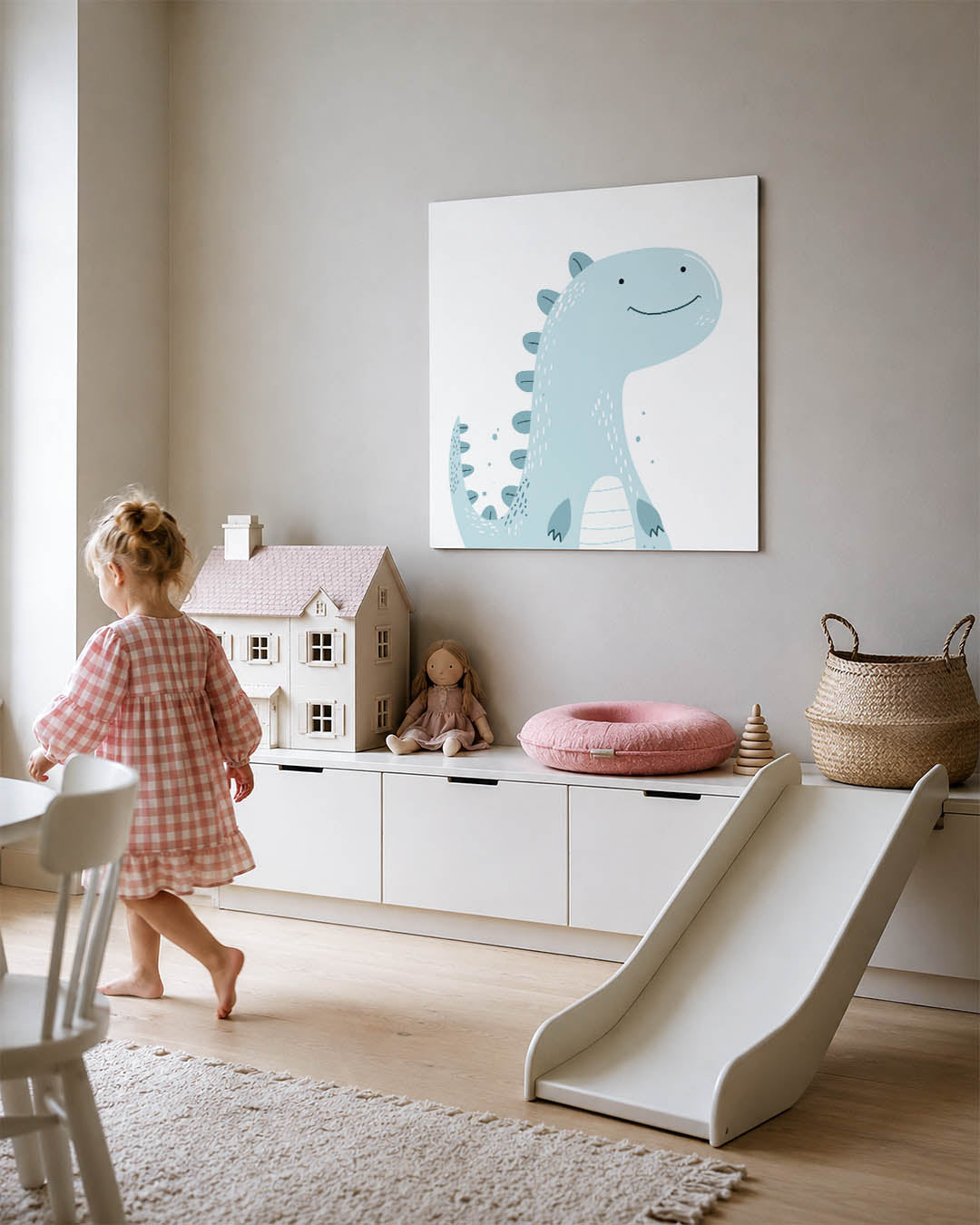 Vrolijke dinosaurus illustratie Kunstwerk