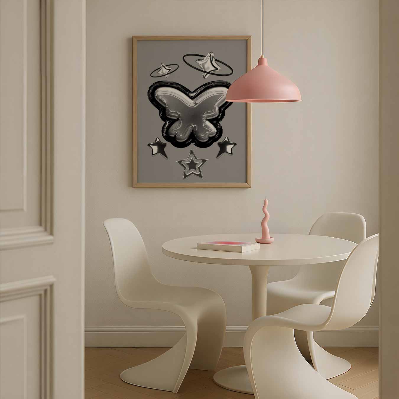 Stijlvolle Vlinder en Sterren Poster-WallArtistic