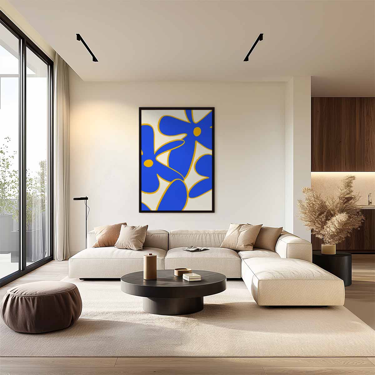 Bloemenpracht in Blauw Kunstwerk-canvas-dibond-plexiglas-wanddecoratie-WallArtistic
