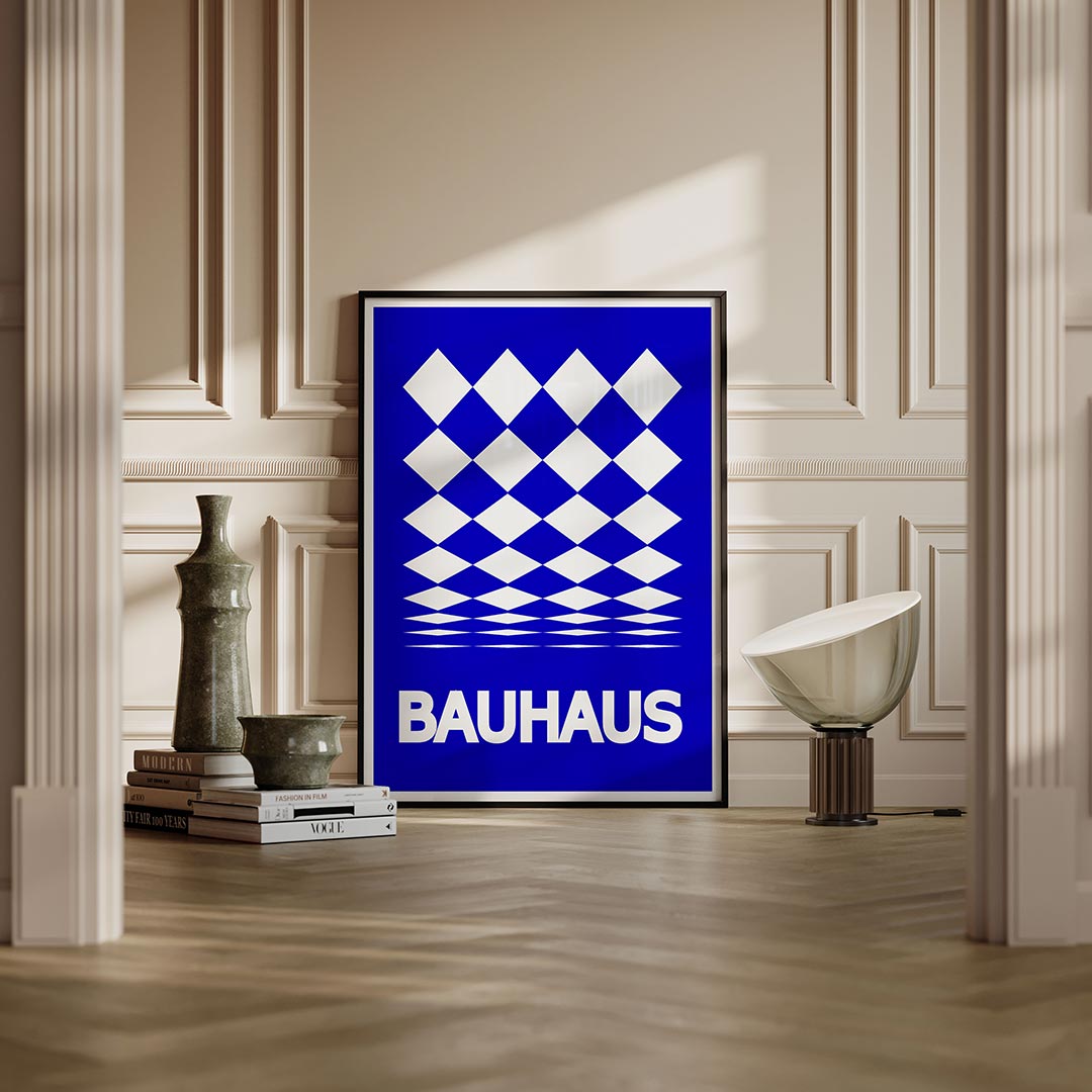 Diamantpatroon blauw Poster