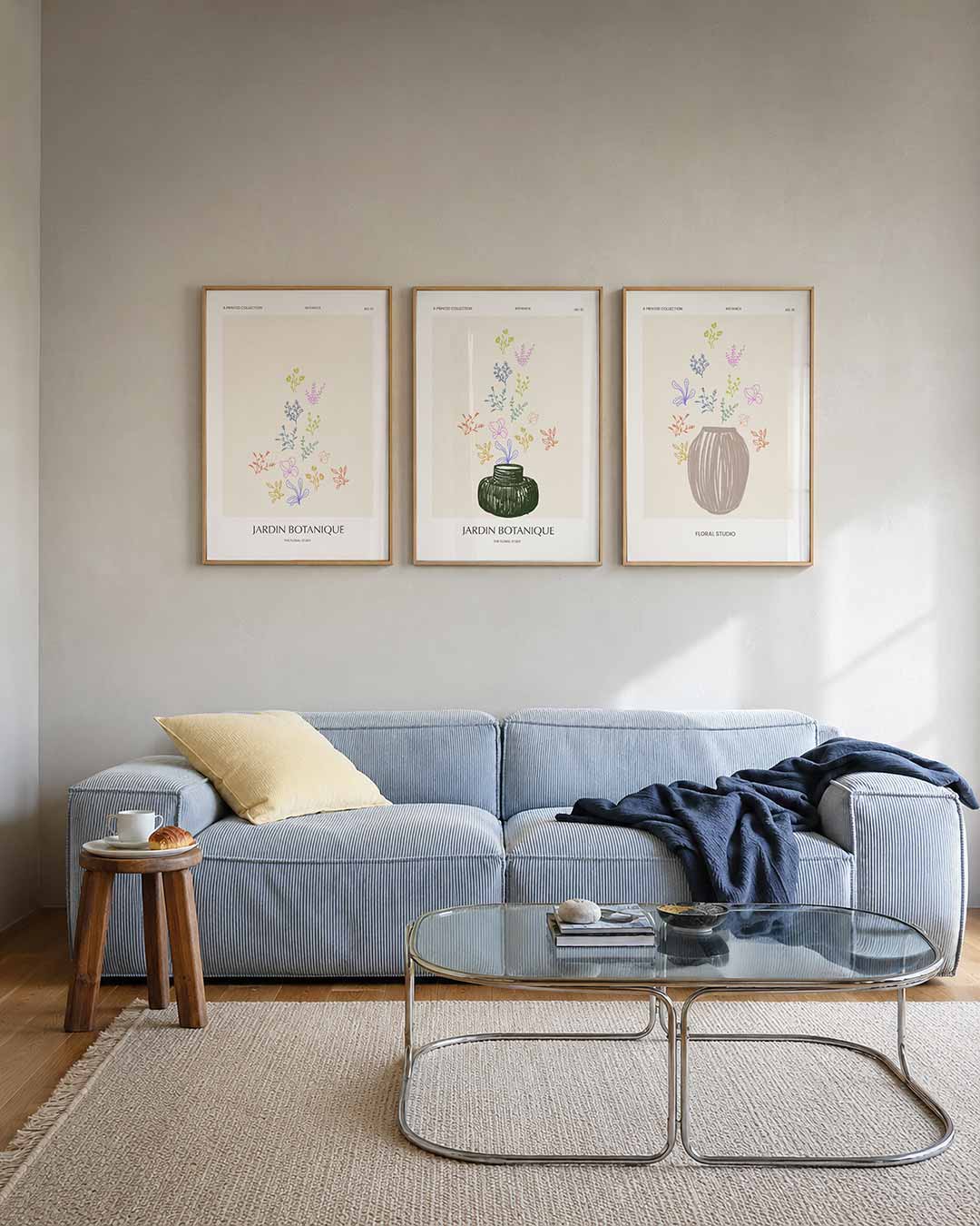 Bloemige lijnenspel Posterset