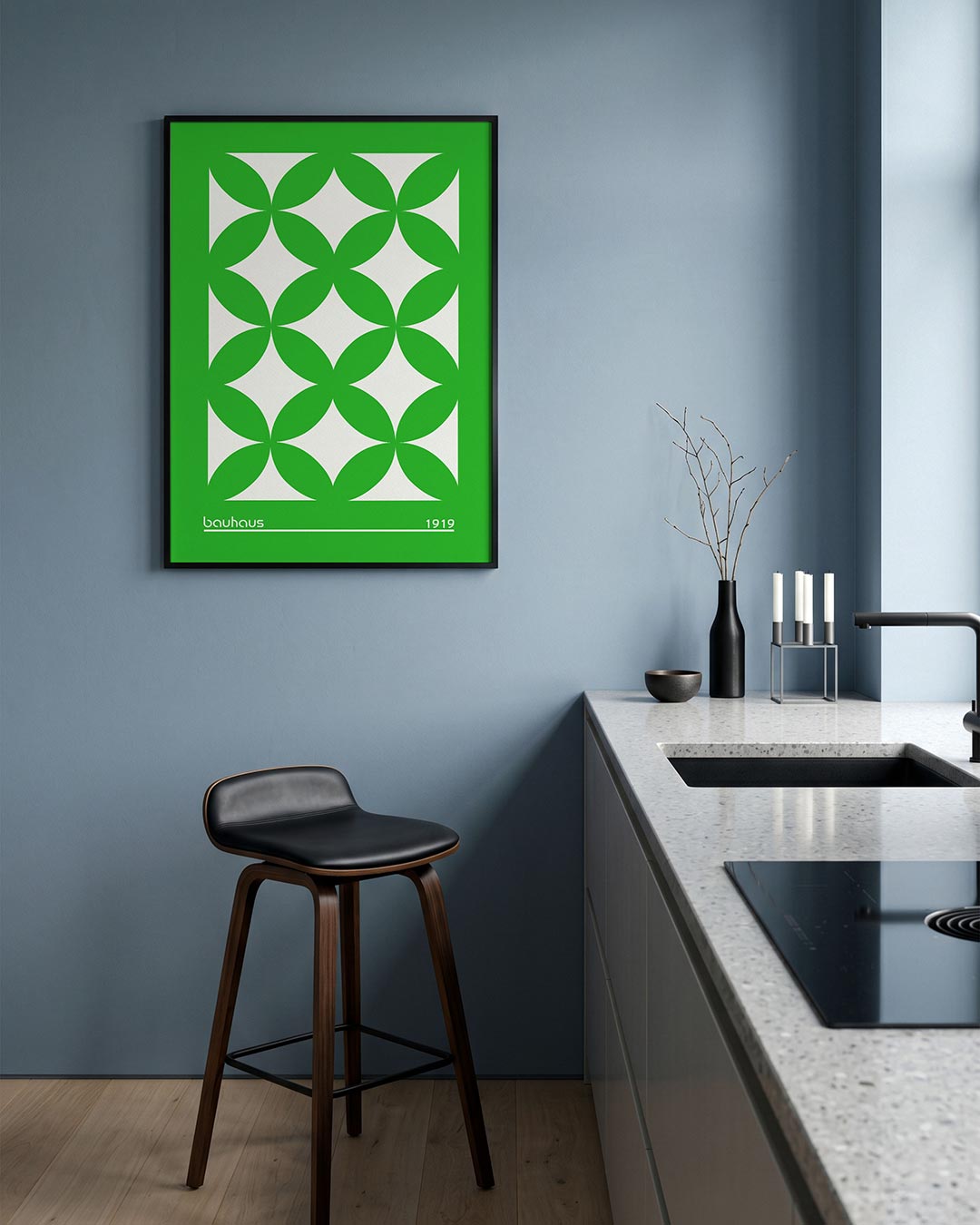 Groene vormenritme Poster