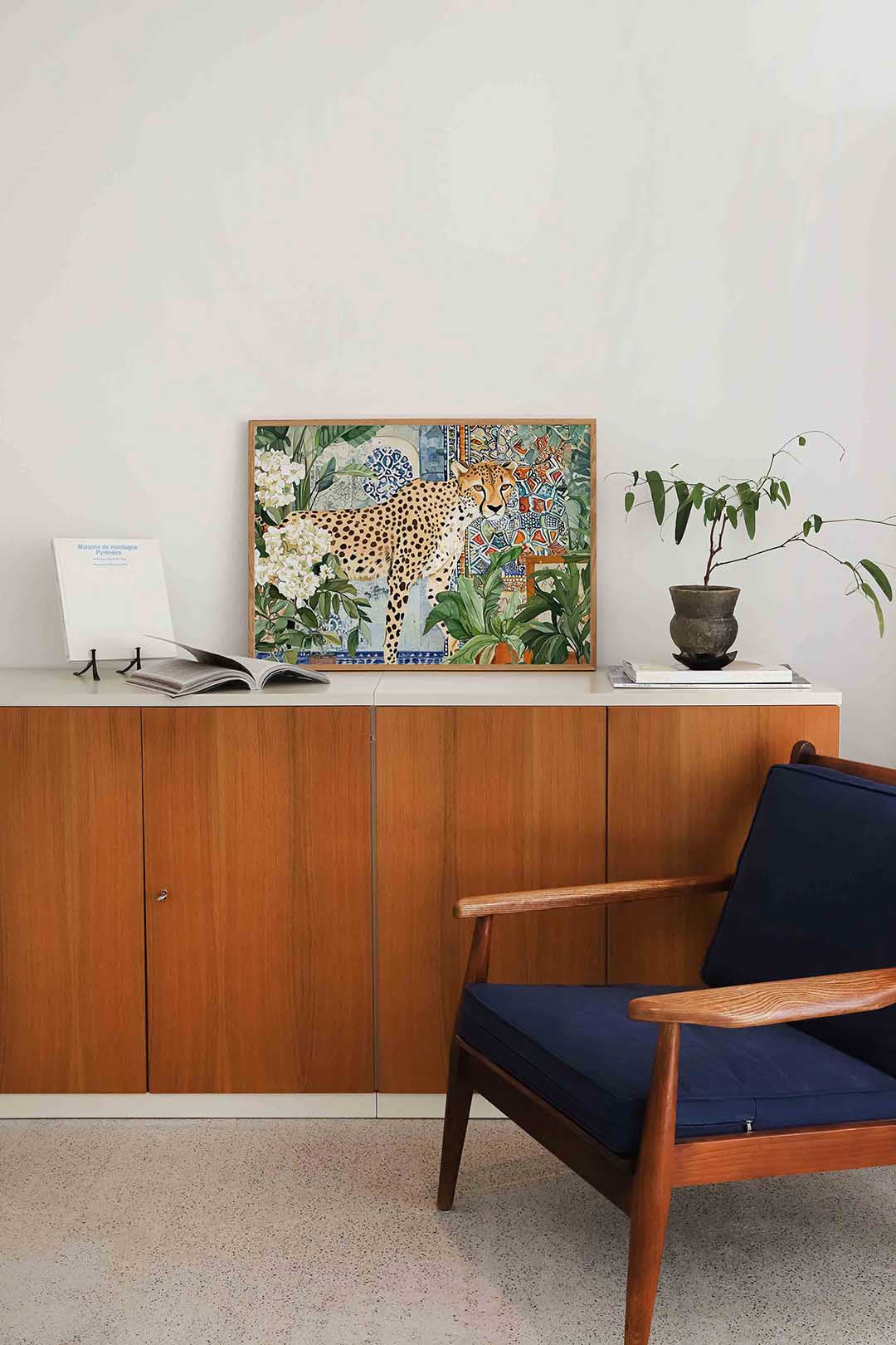 Luipaard en planten Poster