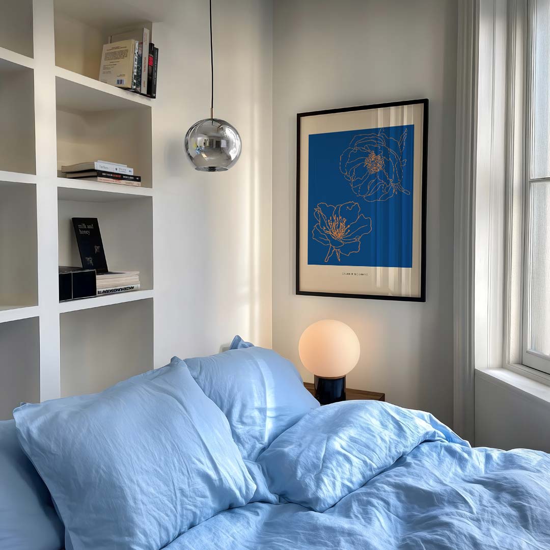 Bloeiende Blauw Dromerij Poster-WallArtistic