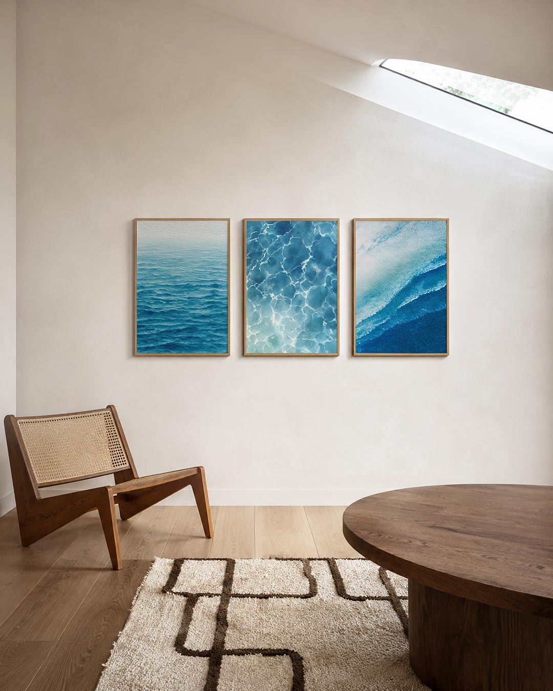 Golvend blauw ritme Posterset