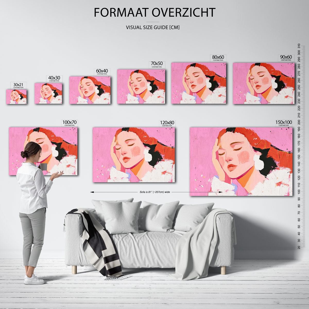 Vrouw met gesloten ogen Poster