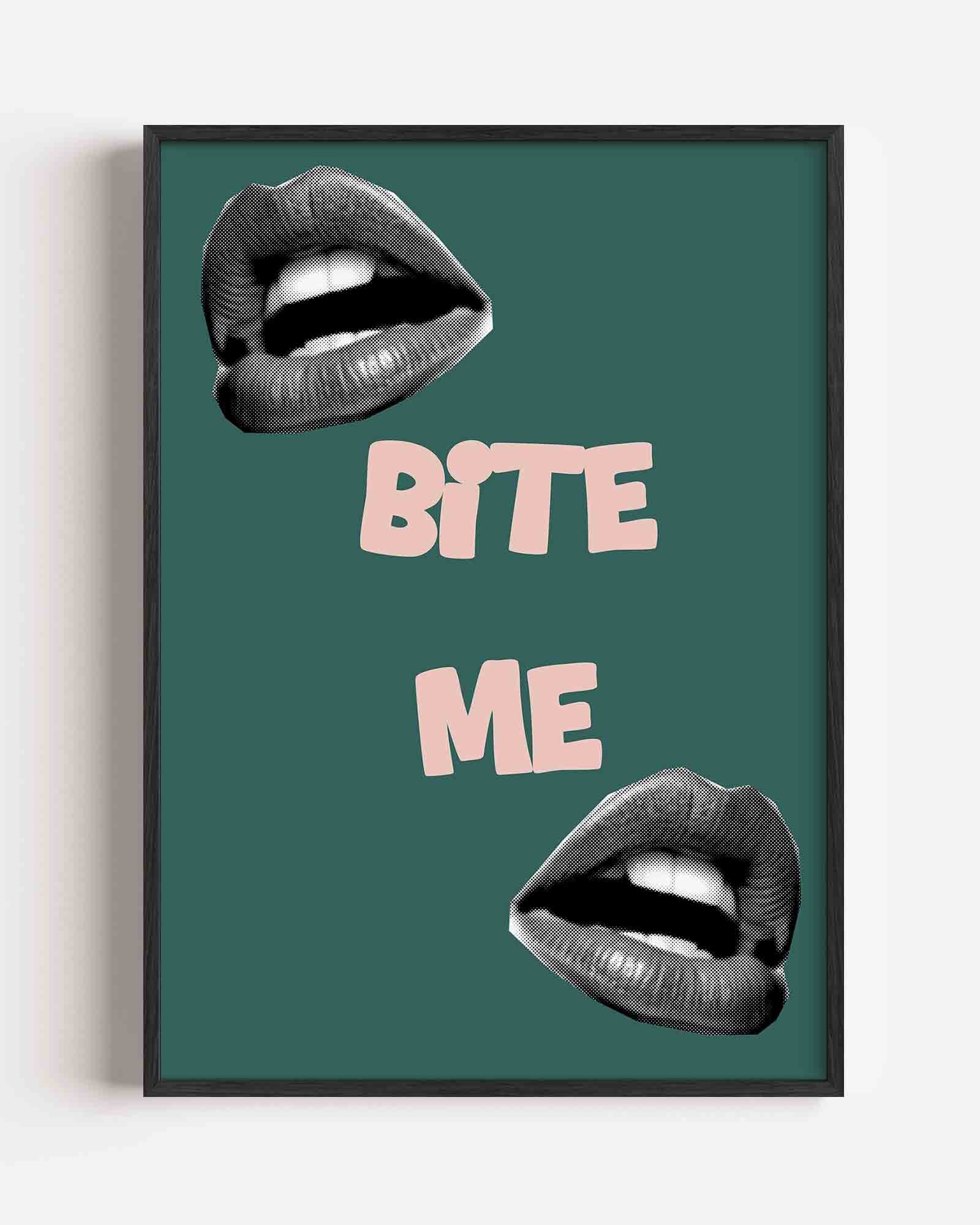 Bijtende lippen Poster