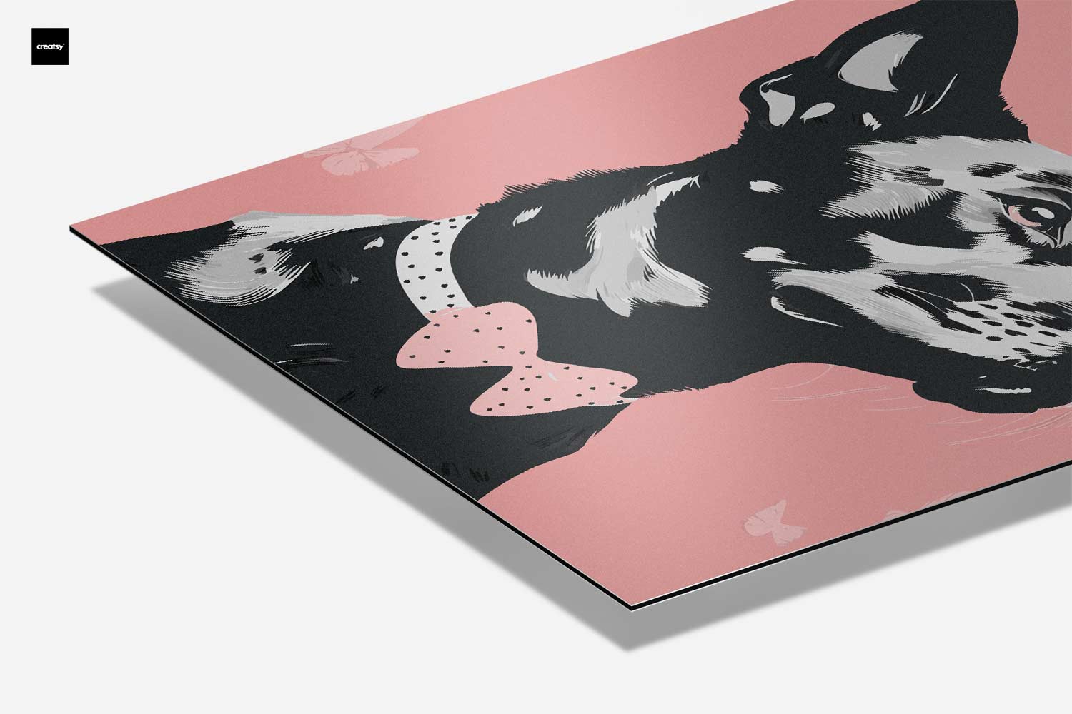 Dromerige Hond en Vlinder Kunstwerk