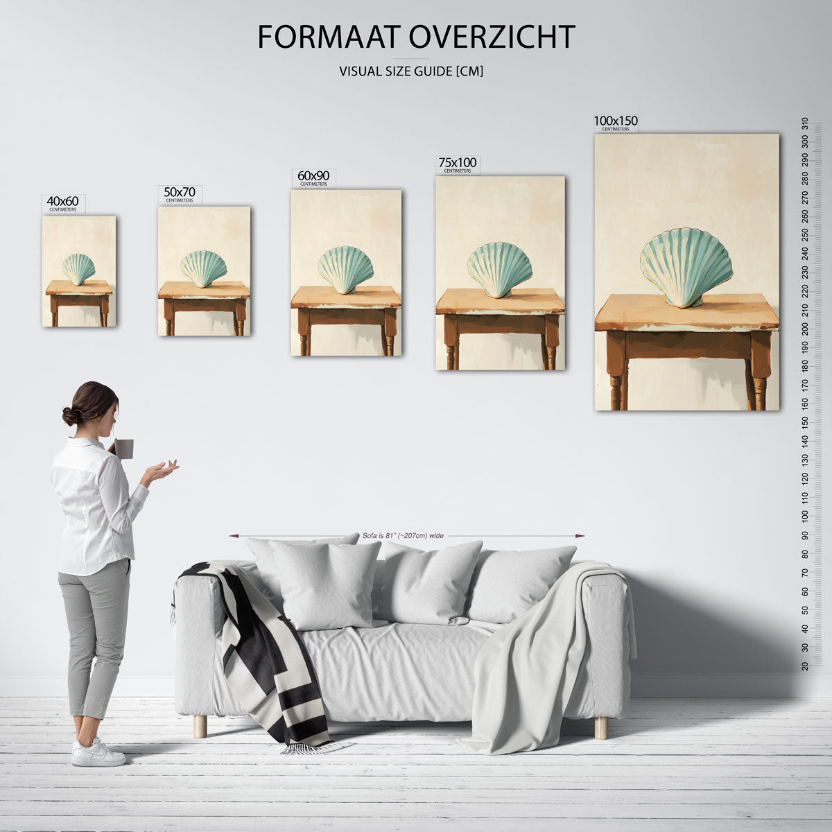 Schelp op tafel Kunstwerk