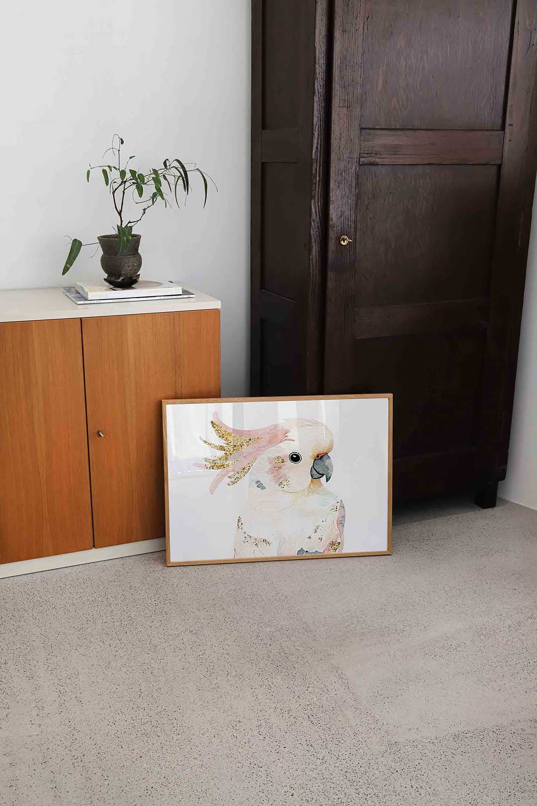 Papegaai met gouden accenten Poster