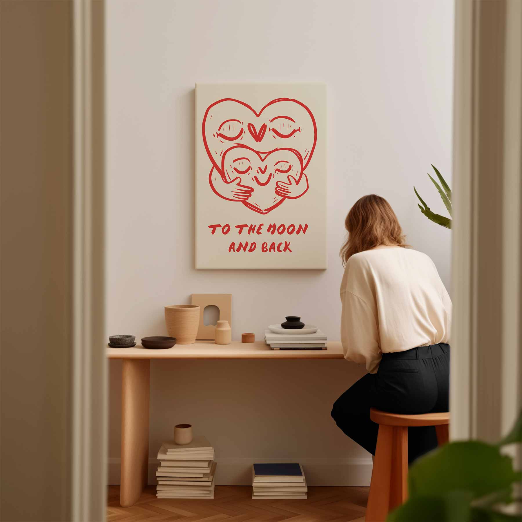 Liefdevolle Harten Knuffel Kunstwerk-canvas-dibond-plexiglas-wanddecoratie-WallArtistic