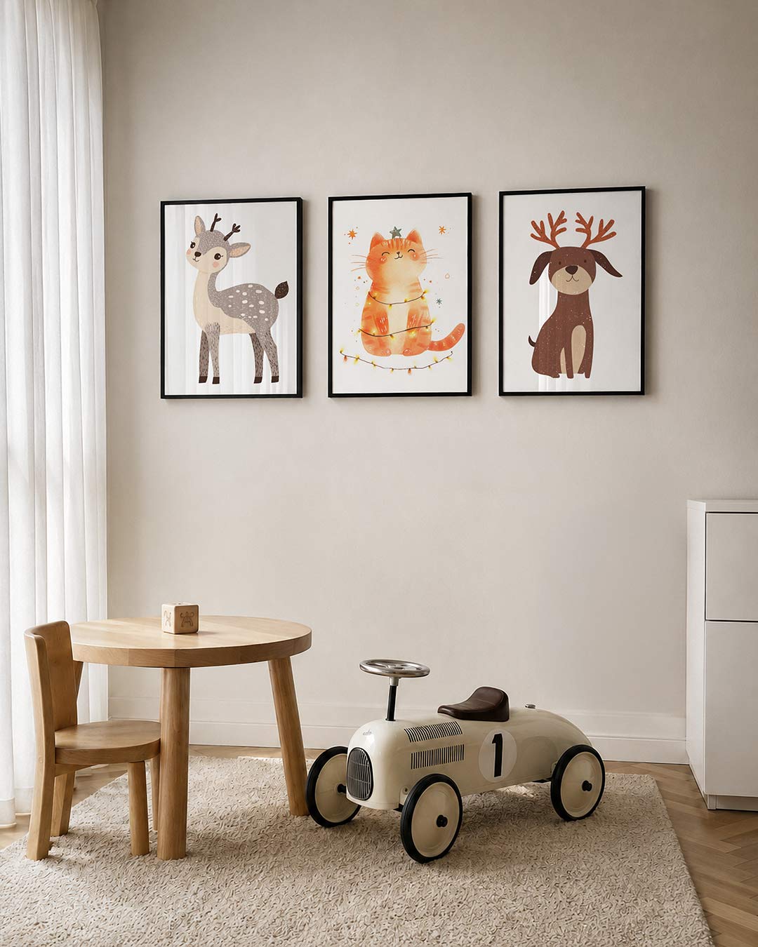 Speelse hertenvorm Posterset