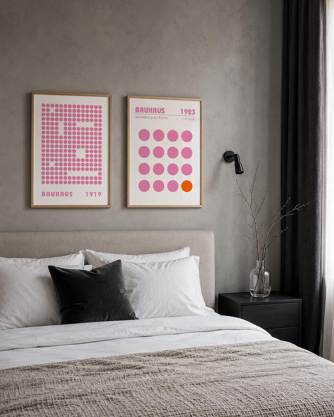 Cirkelpatroon in roze Posterset