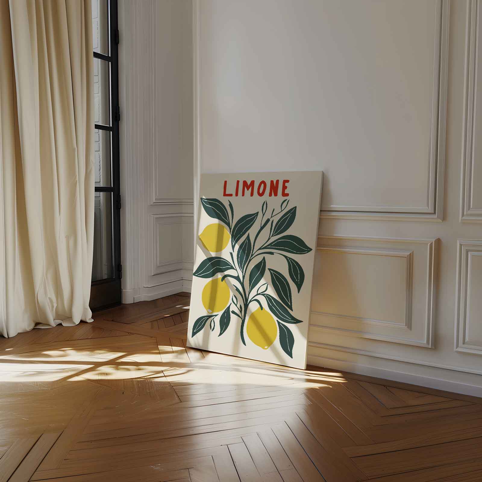 Limone Illustratie Kunstwerk-canvas-dibond-plexiglas-wanddecoratie-WallArtistic