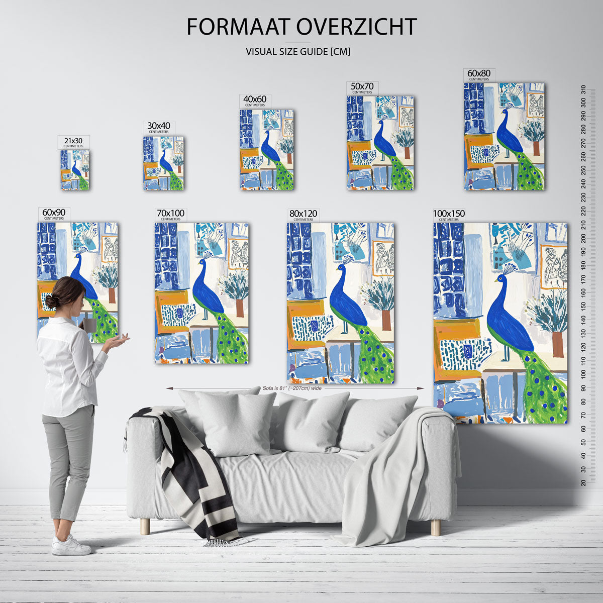 Pauw in interieur Poster