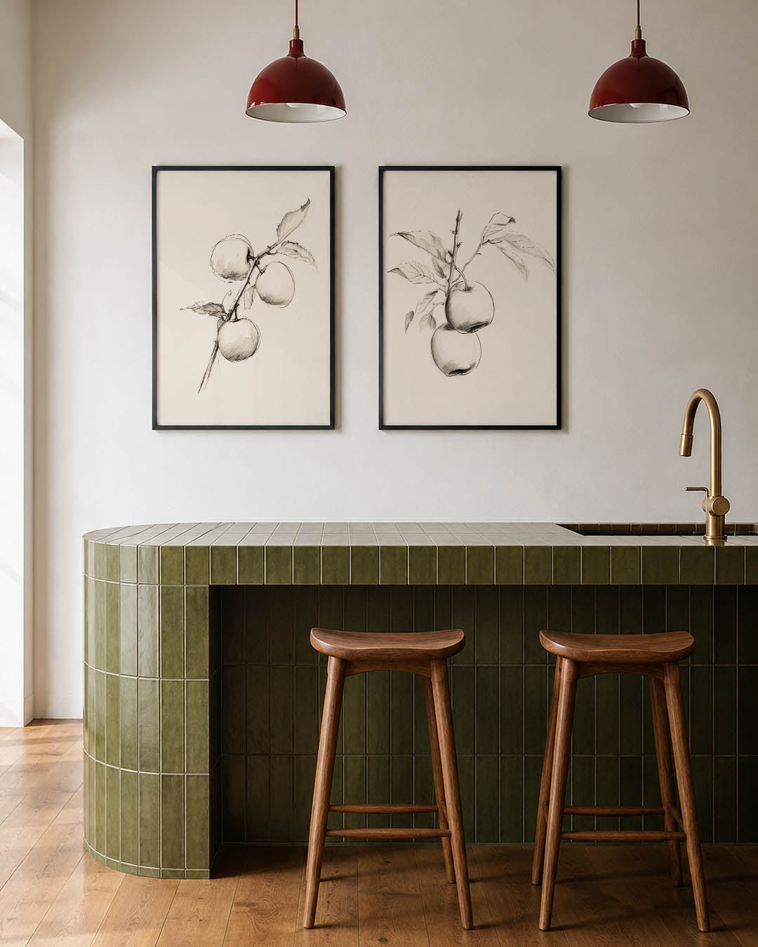 Lijnenspel en vruchten Posterset
