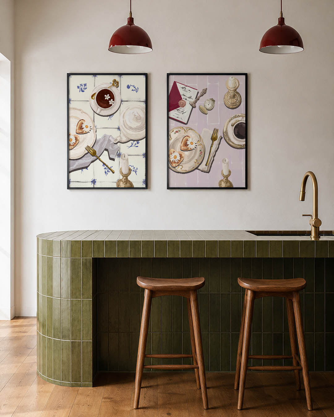 Thee en gebak Posterset