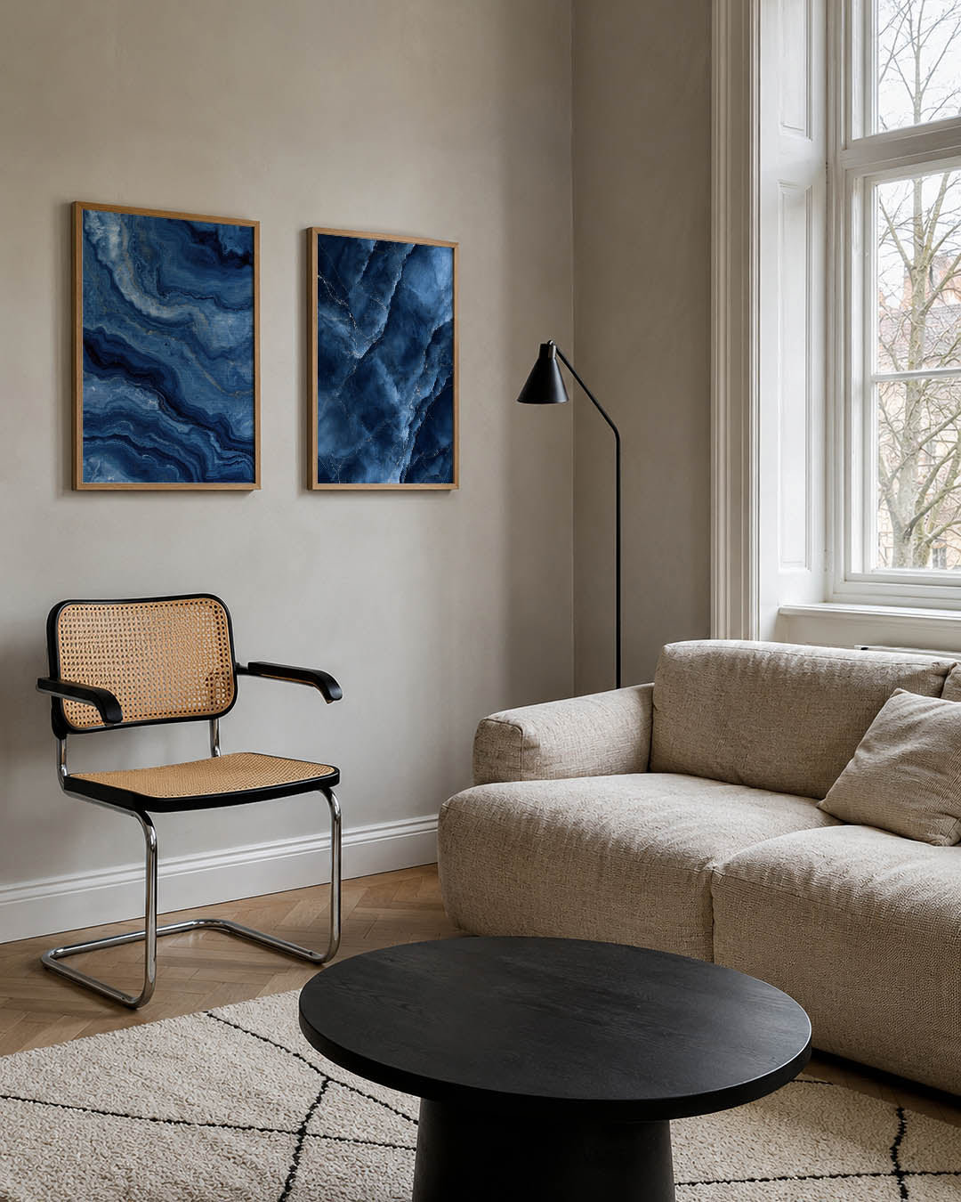 Golvend blauw Posterset
