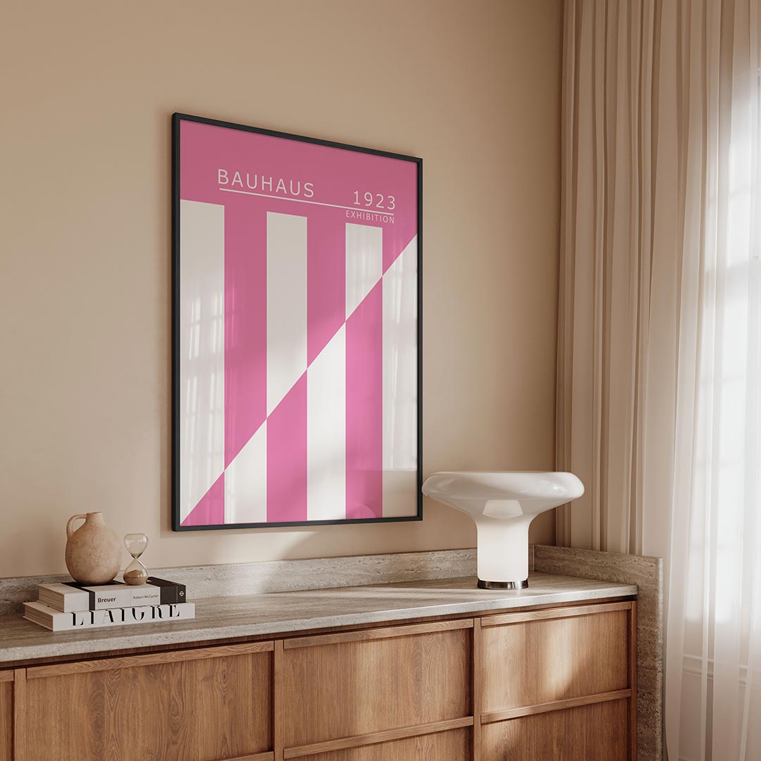 Roze lijnenspel Poster