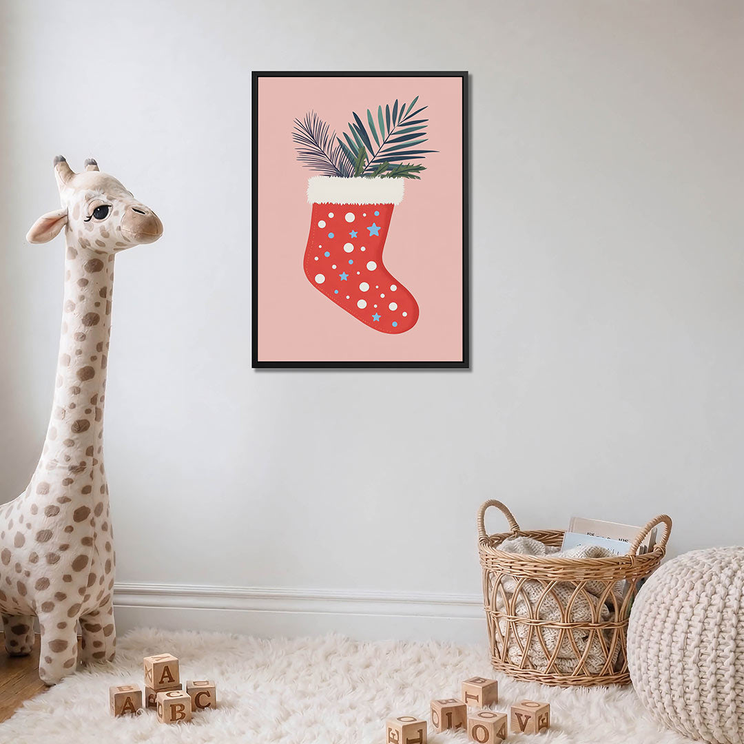 Speelse kerstsok Kunstwerk