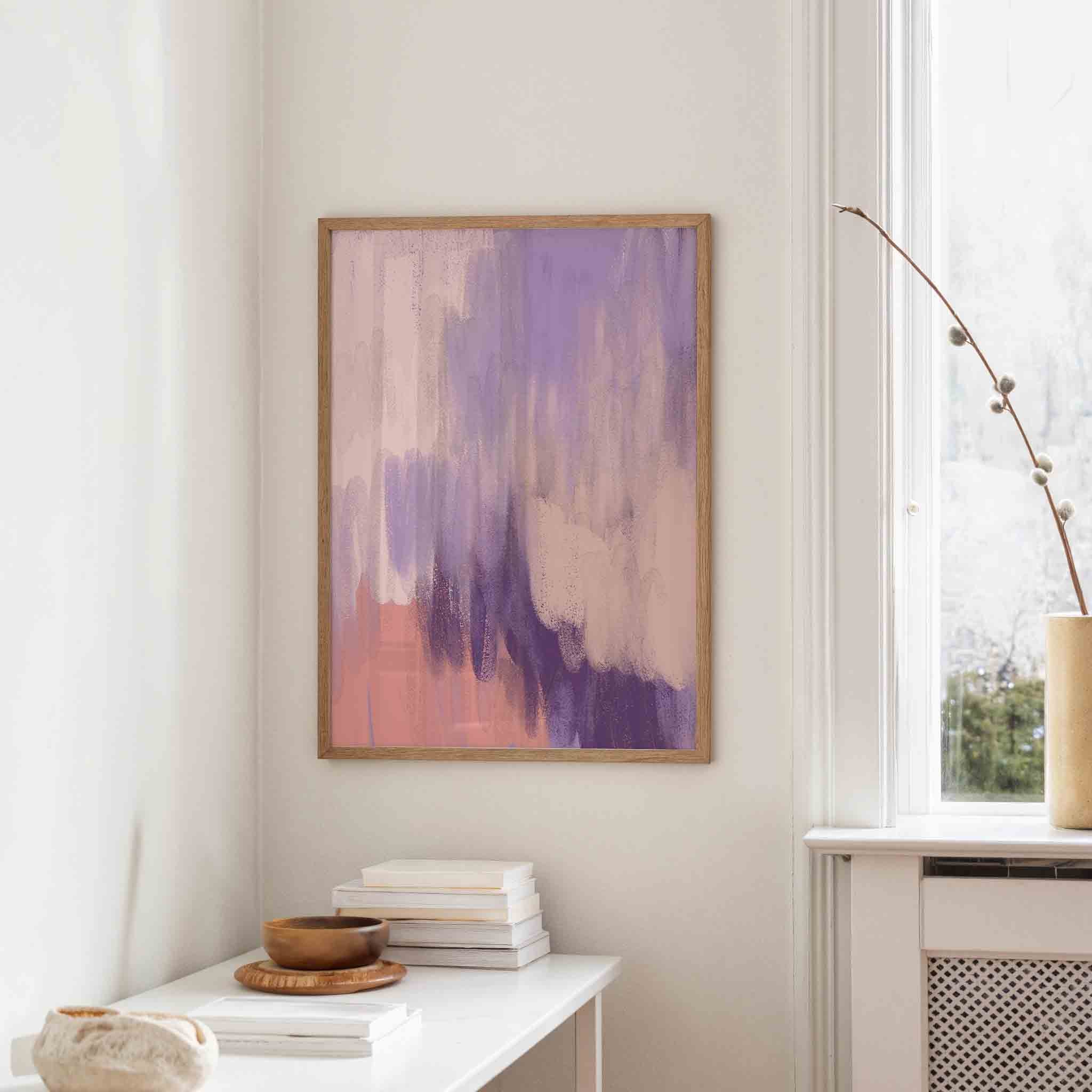 Abstracte paarse Poster