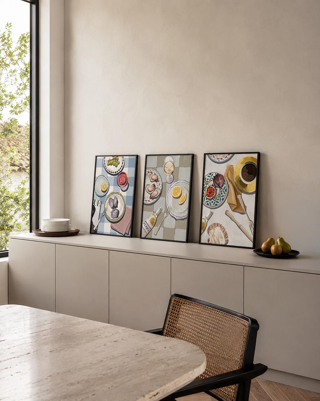 Tafelkleed en gerechten Posterset